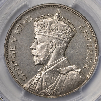 SOLD New Zealand 1935 1/2 Half Crown Silver Coin - PCGS PR-64