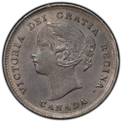 SOLD Canada 1893 5 Cents Silver Coin - AU