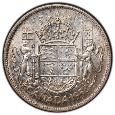 SOLD Canada 1958 Dot 50 Cents Half Dollar Silver Coin