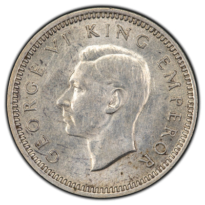 New Zealand 1943 3 Three Pence Silver Coin KM #7