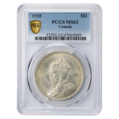 SOLD Canada 1935 $1 Silver Dollar Coin - PCGS MS-63