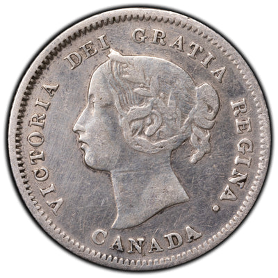 SOLD Canada 1900 Oval 0's 5 Cents Silver Coin - Cleaned