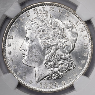 SOLD United States 1886 $1 Morgan Dollar Silver Coin - NGC MS-63 Ex. Olathe Hoard