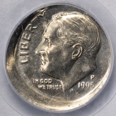 SOLD United States 1995-P 10 Cents Dime Coin - PCGS MS-62 5% Off Center Error