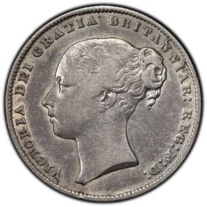 SOLD Great Britain 1859 1 One Shilling Silver Coin KM #734.1