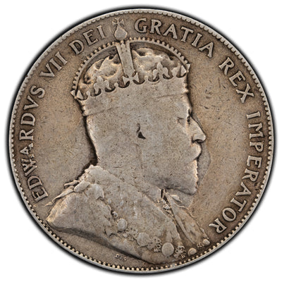 SOLD Canada 1905 50 Cents Half Dollar Silver Coin - VG/F