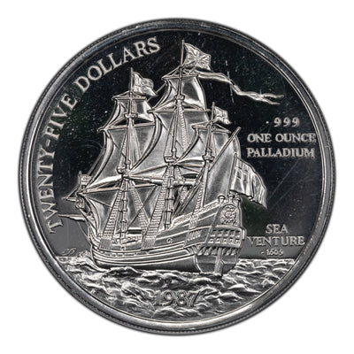SOLD Bermuda 1987 $25 Sean Venture .999 Fine Palladium 1oz Coin