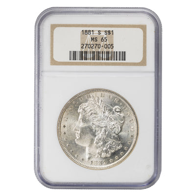 SOLD United States 1881-S $1 Morgan Dollar Silver Coin - NGC MS-65
