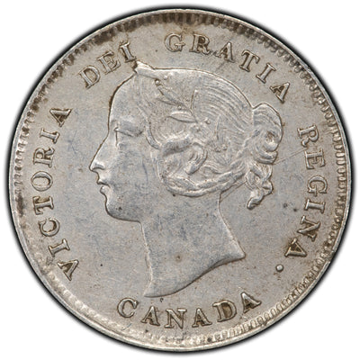 Canada 1896 5 Cents Silver Coin - EF