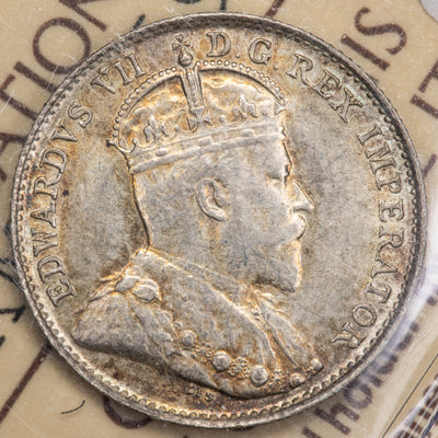SOLD Canada 1905 5 Cents Silver Coin - ICCS AU-58