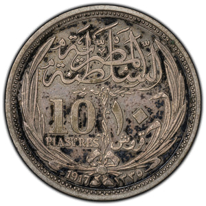 SOLD Egypt 1917 10 Piastres Silver Coin