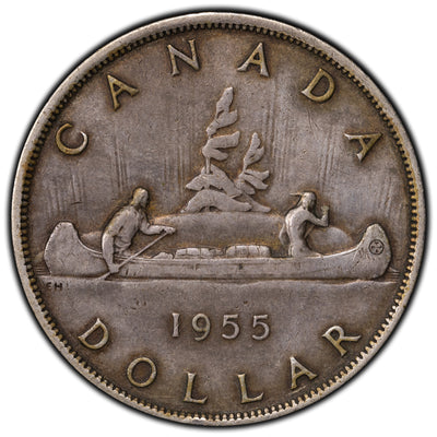 SOLD Canada 1955 Fu Manchu $1 Silver Dollar Coin