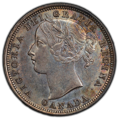 SOLD Canada 1858 20 Cents Silver Coin - One Year Type - AU