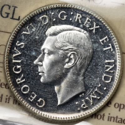 SOLD Canada 1947 Maple Leaf 25 Cents Silver Coin - ICCS Specimen SP-64