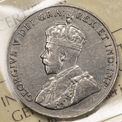 SOLD Canada 1925 5 Cents Nickel Coin - ICCS VF-30 (scratch)