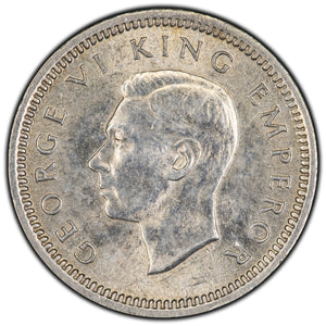 New Zealand 1943 3 Three Pence Silver Coin KM #7