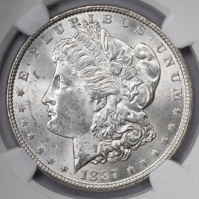 SOLD United States 1887 $1 Morgan Dollar Silver Coin - NGC MS-63 Ex. Olathe Hoard
