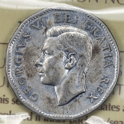 SOLD Canada 1951 High Relief 5 Cents Nickel Coin - ICCS F-15