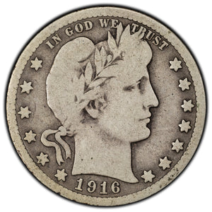 SOLD United States 1916-D 25 Cents Barber Quarter Silver Coin
