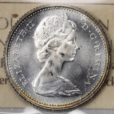 SOLD Canada 1965 10 Ten Cents Silver Coin - ICCS MS-65