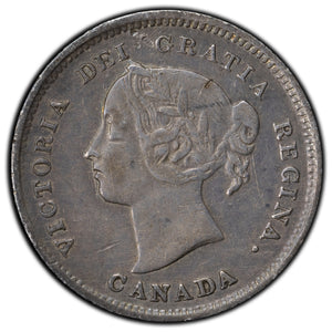 SOLD Canada 1885 Large '5' 5 Cents Silver Coin
