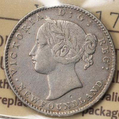 SOLD Newfoundland 1873 10 Cents Dime Silver Coin - ICCS VF-20