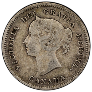 SOLD Canada 1886 Small 6 5 Cents Silver Coin - VG/F