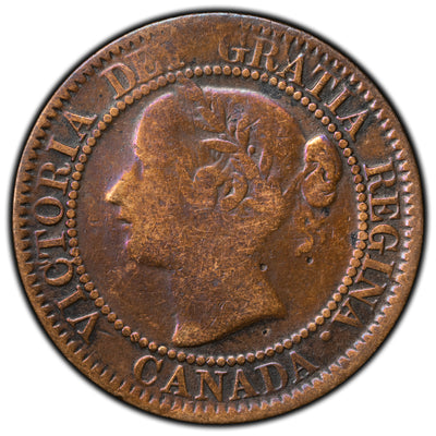 SOLD Canada 1858 1 Large Cent Coin - First Year of Issue - Cleaned