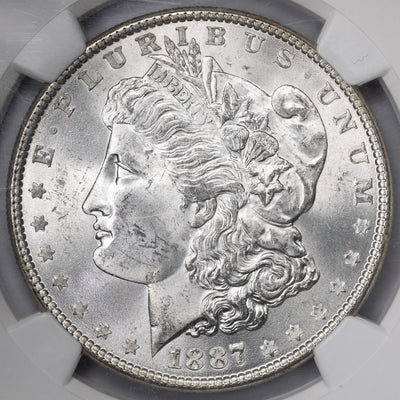 SOLD United States 1887 $1 Morgan Dollar Silver Coin - NGC MS-65 Ex. Olathe Hoard