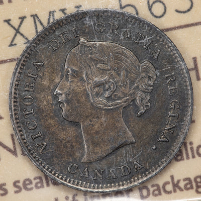 SOLD Canada 1900 Oval '0' 5 Cents Silver Coin - ICCS MS-63
