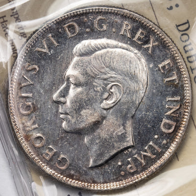 SOLD Canada 1945 5/5 Double HP $1 Silver Dollar Coin - ICCS MS-62