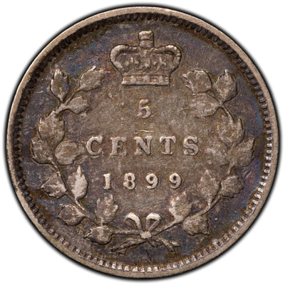 SOLD Canada 1899 5 Cents Silver Coin