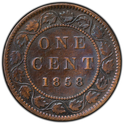 SOLD Canada 1858 1 Large Cent Coin - First Year of Issue - Cleaned