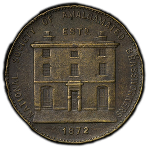 SOLD Great Britain 1890 National Society of Amalgamated Brassworkers 39mm