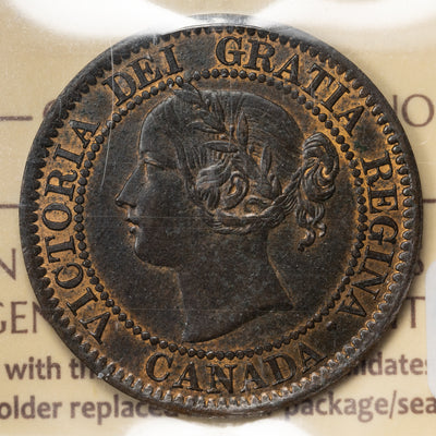 SOLD Canada 1859 Wide 9/8 1 Large Cent Coin - ICCS MS-60 Brown