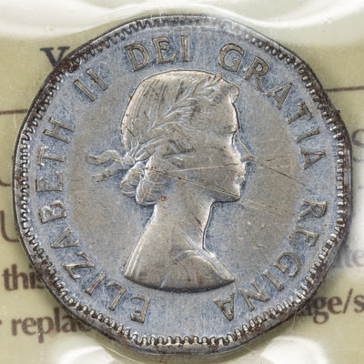 SOLD Canada 1953 SF FL Mule 5 Cents Nickel Coin - ICCS VF-20 (scratches)