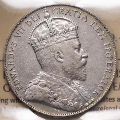 SOLD Canada 1910 Edwardian Leaves 50 Cents Half Dollar Silver Coin - ICCS EF-40
