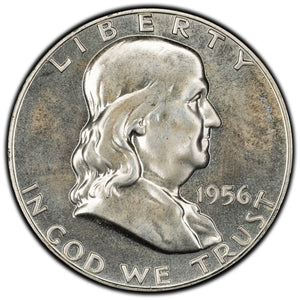 SOLD United States 1956 50 Cents Franklin Half Dollar Silver Coin - Proof