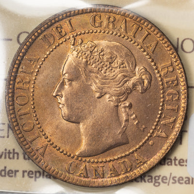 SOLD Canada 1895 1 Large Cent Coin - ICCS MS-64 Red