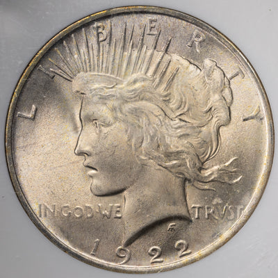 SOLD United States 1922 $1 Peace Dollar Silver Coin - NGC MS-64