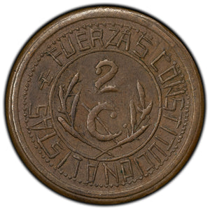 SOLD Mexico Chihuahua 1913 2 Centavos Coin KM #607