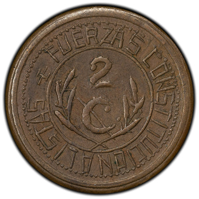 SOLD Mexico Chihuahua 1913 2 Centavos Coin KM #607