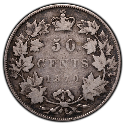 SOLD Canada 1870 LCW 50 Cents Half Dollar Silver Coin