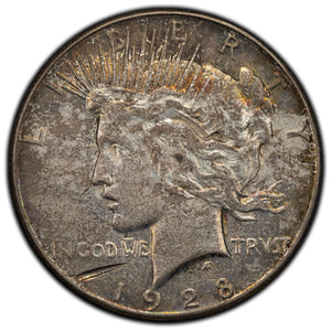 SOLD United States 1928-S $1 Peace Silver Dollar Coin - Scratch