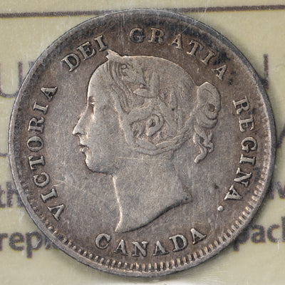 SOLD Canada 1886 Small 6 5 Cents Silver Coin - ICCS F-15
