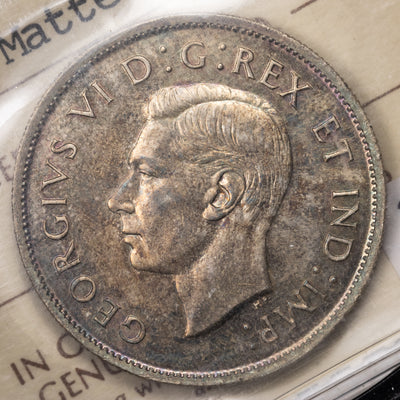SOLD Canada 1937 50 Cents Half Dollar Silver Coin - ICCS SP-64 Matte