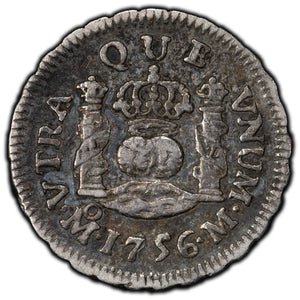 SOLD Mexico 1756 Mo-M 1/2 Real Silver Coin