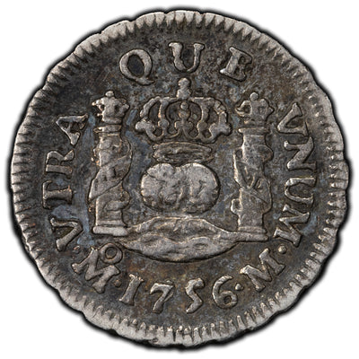 SOLD Mexico 1756 Mo-M 1/2 Real Silver Coin