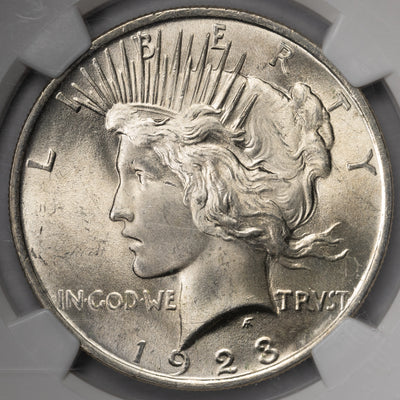 SOLD United States 1923 $1 Peace Dollar Silver Coin - NGC MS-64
