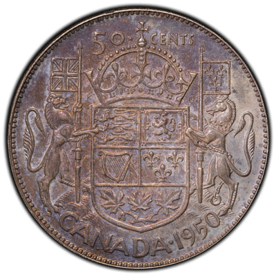 SOLD Canada 1950 Design in '0' 50 Cents Half Dollar Silver Coin